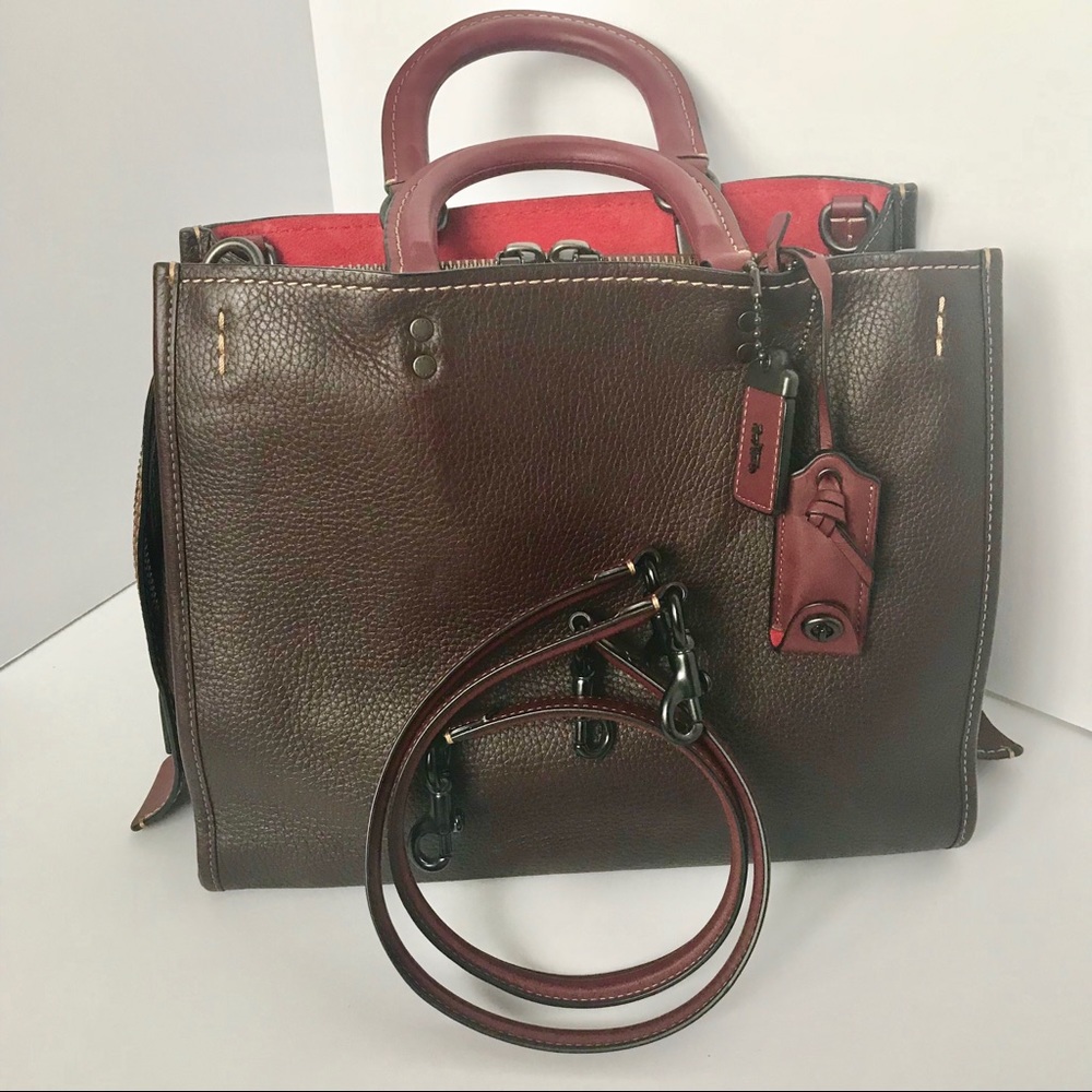 Coach Rogue Burgundy Satchel Bag - Picture 2 of 8